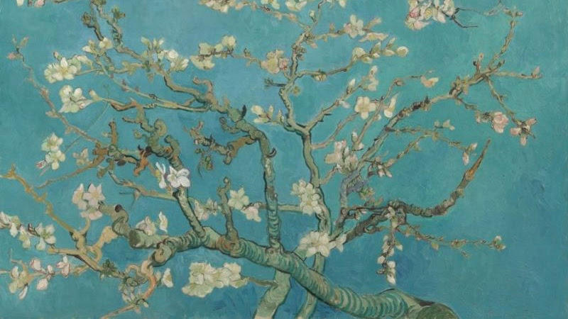 ★秀作★ 手描き油絵 ゴッホ 花咲くアーモンドの花 額付 絵画 油彩画 ☆秀作☆ 手描き油絵 ゴッホ 花咲くアーモンドの花 額付 絵画 油彩画