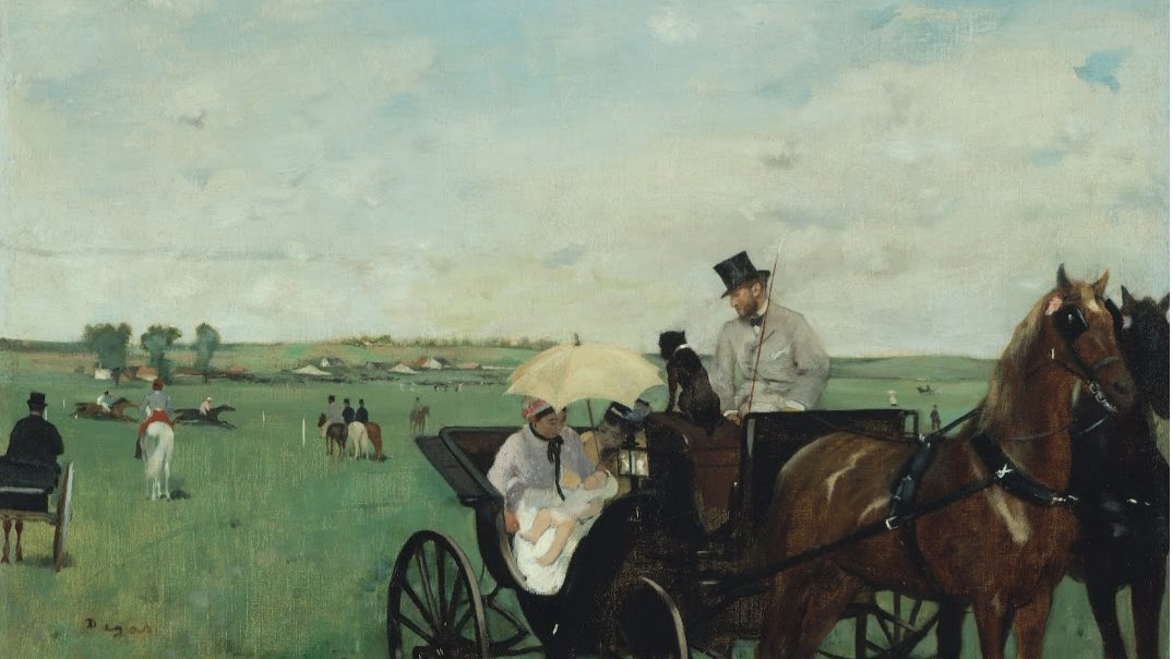 競馬場 1台の馬車とアマチュア騎手たち　エドガー・ドガ　額付き　絵画 競馬場、1台の馬車とアマチュア騎手たち》(1876-87) – 美術館
