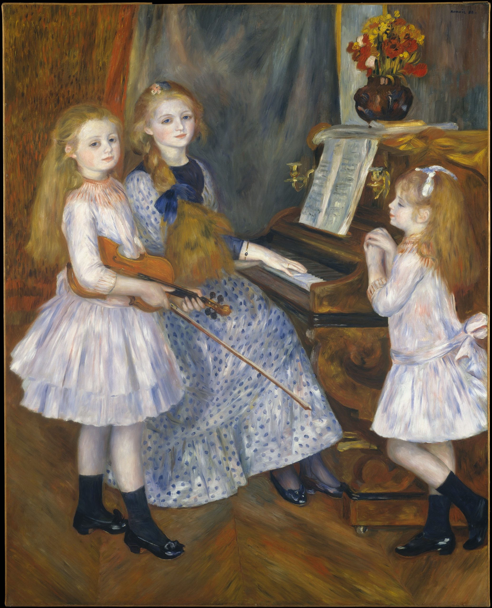 ピアノを弾く少女たち ルノワール 複製画 - 絵画/タペストリ